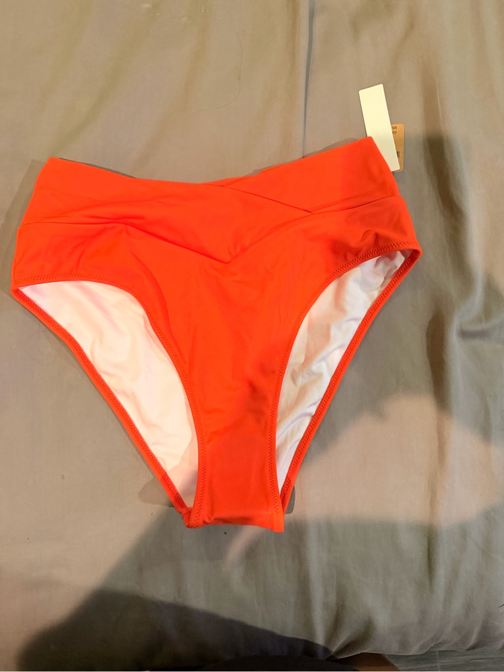 PINK Victoria's Secret High-Waist Bikini Bottom — Bright Orange